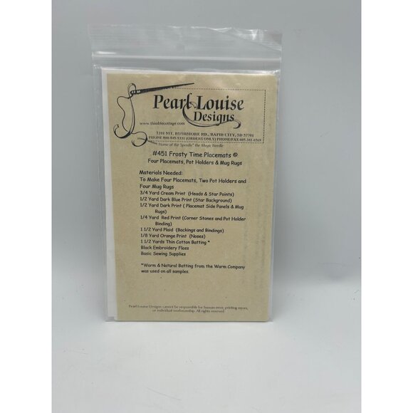 Snowman Placemat Quilt Pattern Frosty Time Christmas Kitchen Decor Pearl Louise - Picture 2 of 2